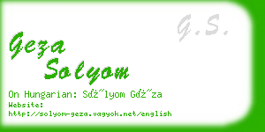 geza solyom business card